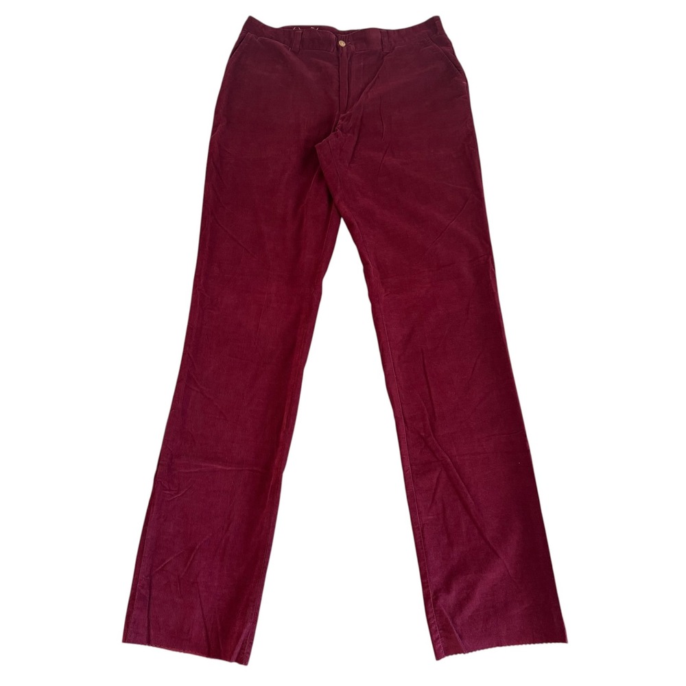 Bills Khakis 36x38.5 Raw Hem Burgundy Dixie Wale Trim Fit Corduroy Pants M3-CRBC